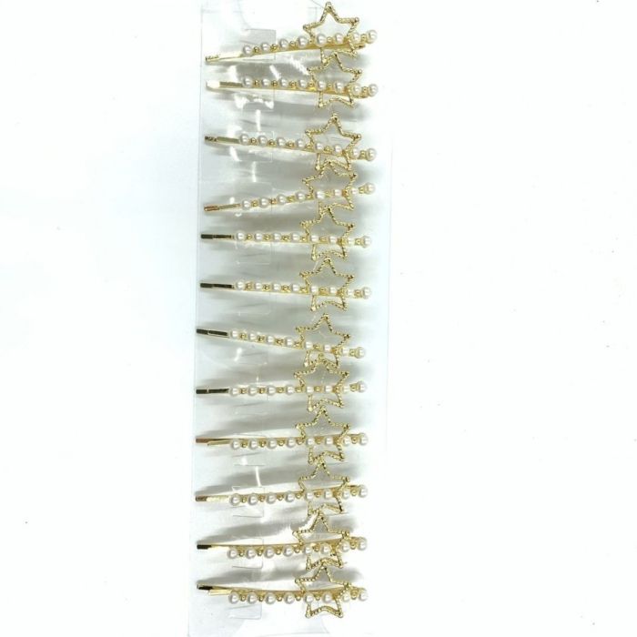 Hair clip ТPearl and StarУ (6 pairs) (TV-1337) Price is per pair!