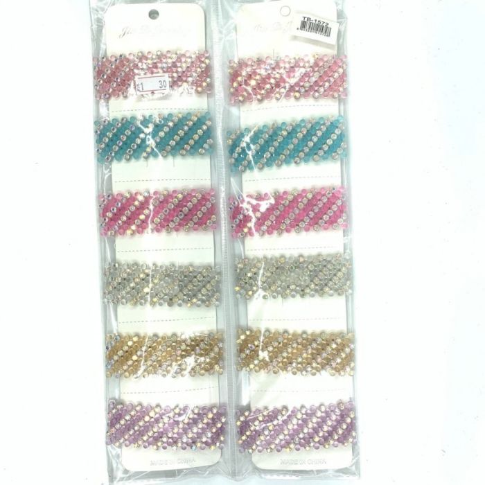 Hair clip - Click-clack for hair, 12 pieces ТStonesУ in assortment.TV - 1572.