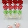 Earrings - carnations flowers (in a pack of 12 pairs)