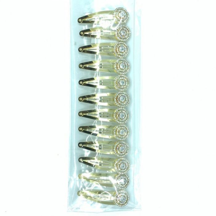 Clip-clack hair clip ТCircleУ gold (6 pairs) (TV-1335) Price is per pair!