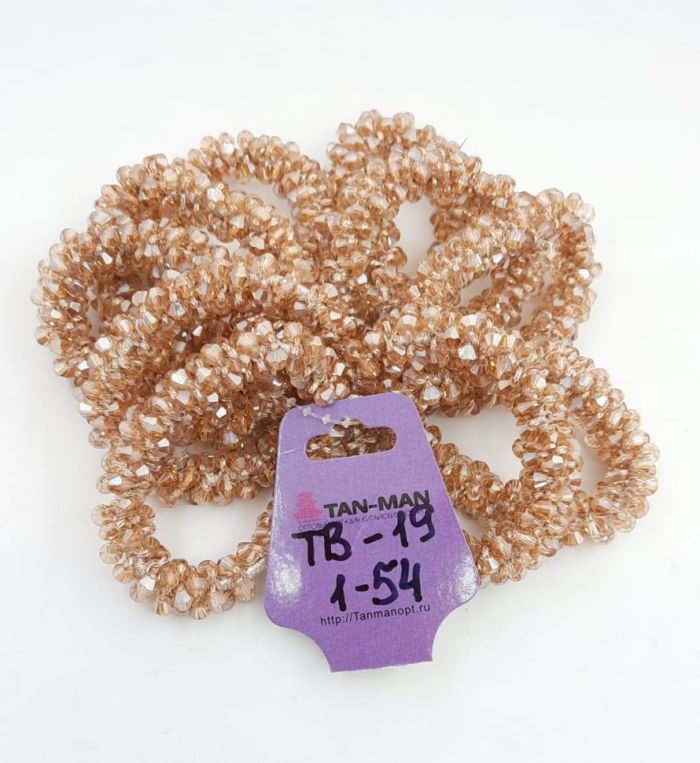 Earmuff - bracelet for hair of glass beads sandy TV-19 Price is per piece!!!!