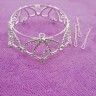 Tiara for hair ТCrownУ in stones, silver. TV - 1549.