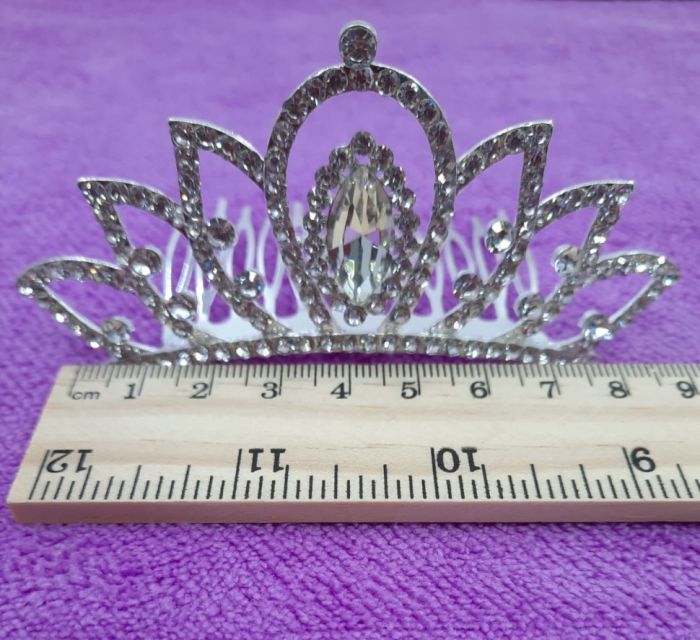 Hair comb ТCrownУ with stones, handmade, silver. TA - 280.