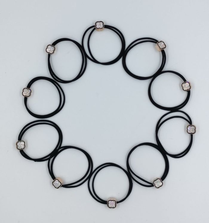 Hair Rings ТHairband with EmbellishmentУ (Black) (TV-22) (10) Price is per piece!