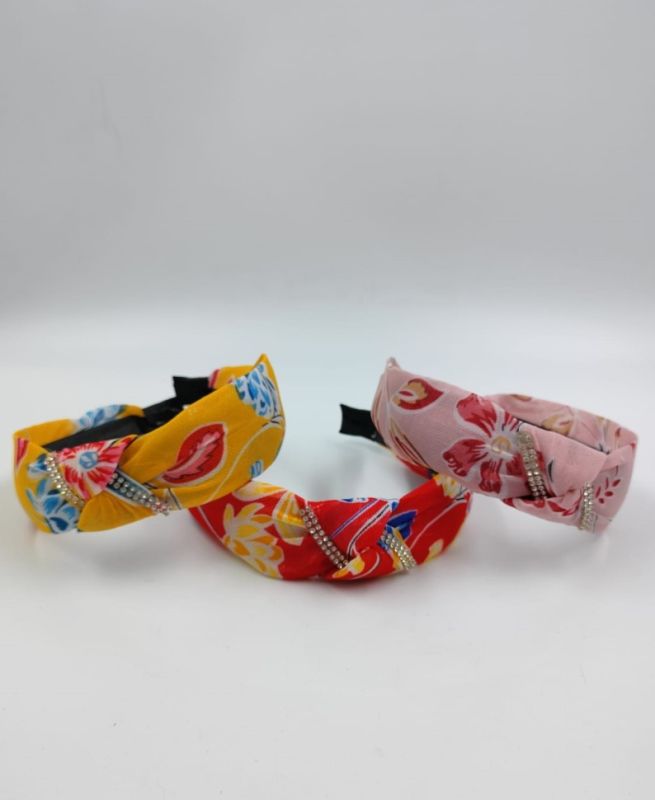 Fabric Hairband ТKnot with RhinestonesУ Flowers (TV-1829) (12)