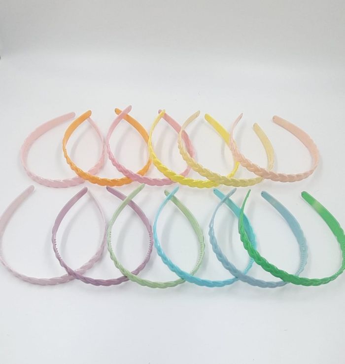 Plastic Hairband ТSUMMERУ Plait Gloss Bright 1cm (024) (12)