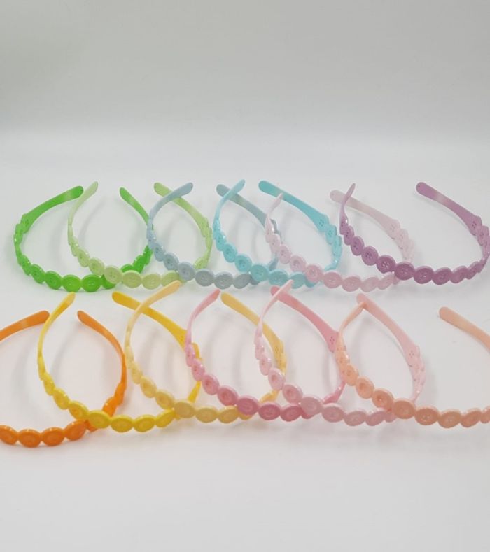 Plastic Hairband ТSUMMERУ Button Gloss Gloss Bright (019) (12)