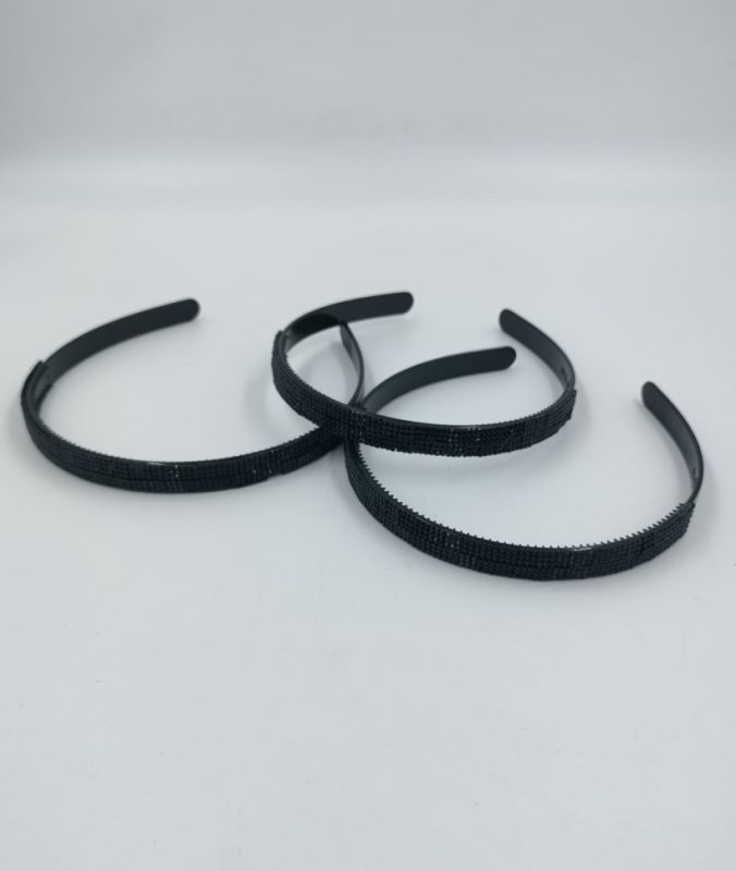 Plastic hairband ТRhinestonesУ black (TA-285) (12)