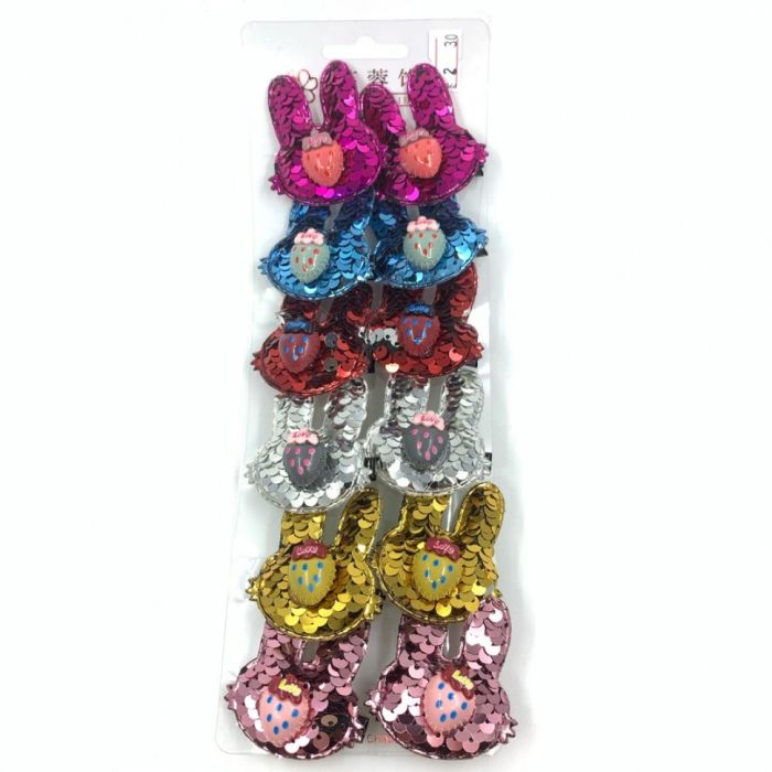 Hairclip clip paw duck 12 pieces ТBunny with strawberryУ Price is for 1 pair!