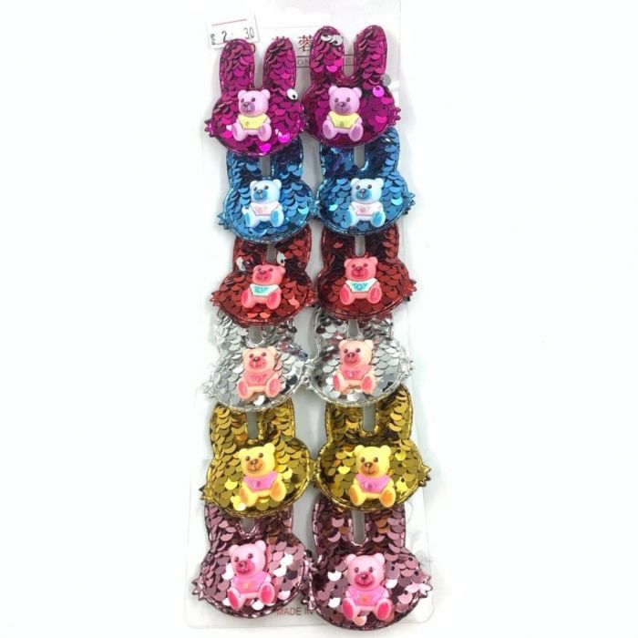 Hairpin clip clamp paw duck 12 pieces ТBunny with a bearУ Price is for 1 pair!