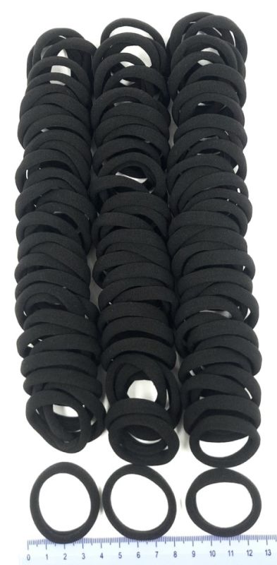 OK hair bands (100 pieces) Black (TV-7062)