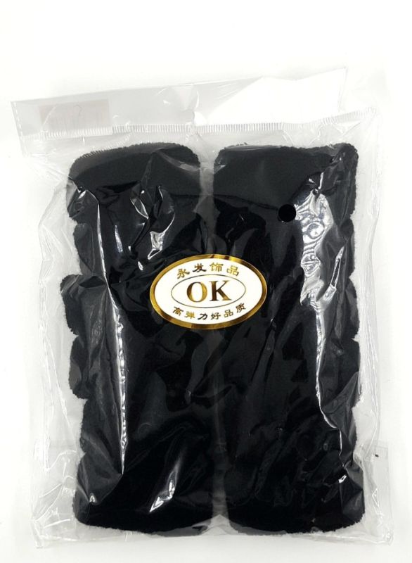 OK Hair Rings Black (12 pieces) (TV-7080)