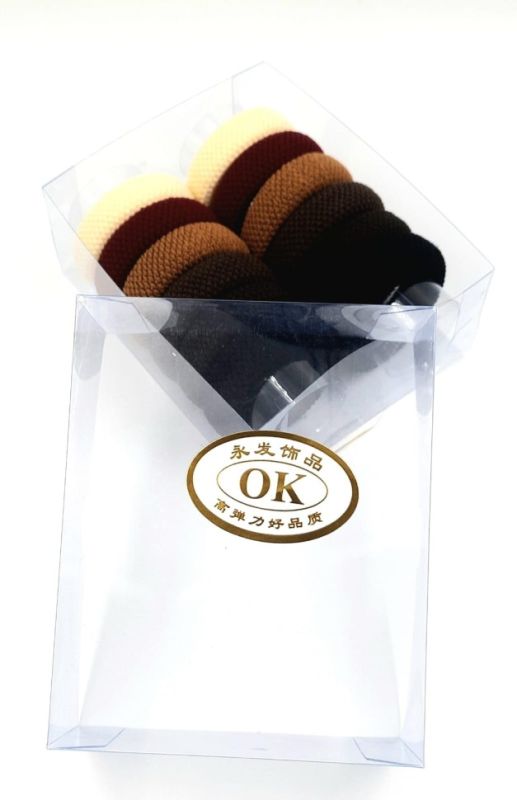 OK Hair Rings in a Box Brown / Beige (12 pieces) (TV-7087)