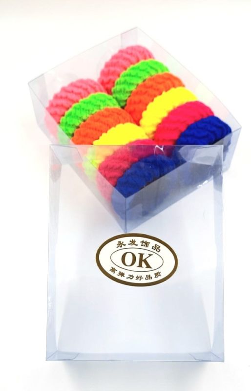 OK Hair Rings in a Box Multicolored Bright (12 pieces) (TV-7088)