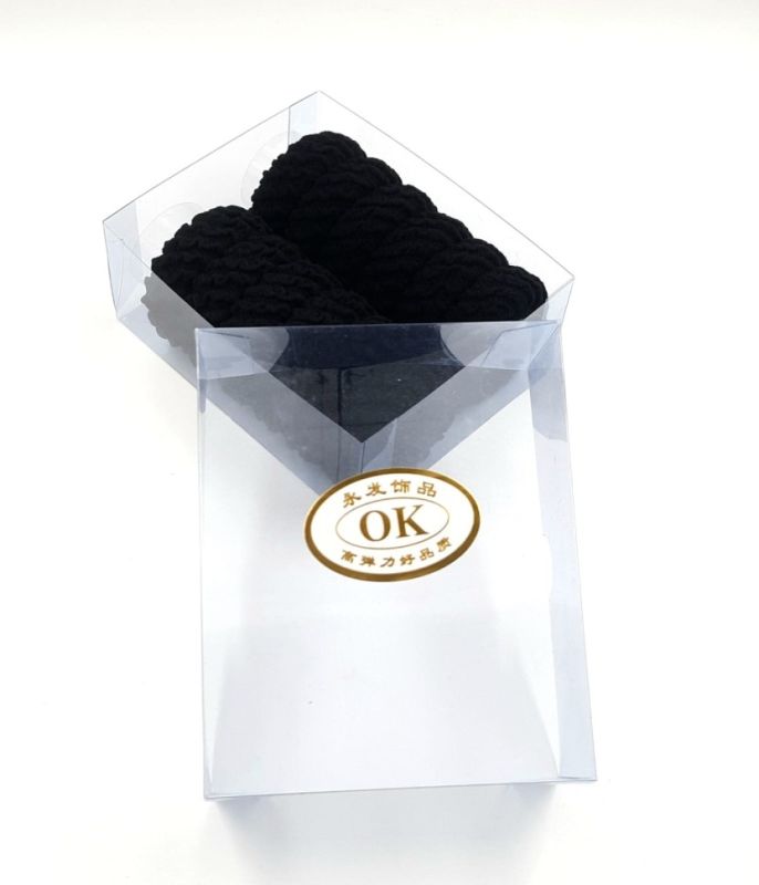 OK Hair Rings in a Box Black (12 pieces) (TV-7091)