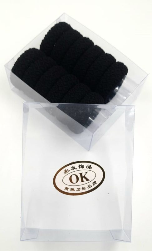 OK Hair Rings in Box Black (12 pieces) (TV-7092)