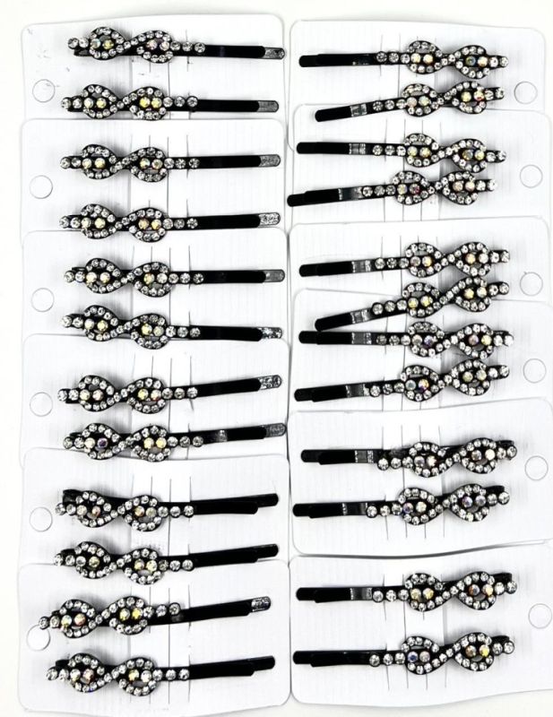 Rhinestone Hairpin 2 pieces (black) (TV-7564)