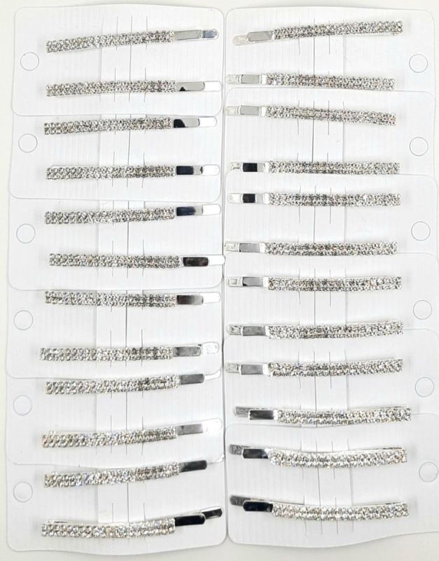 Rhinestone Hairpins 2 pieces (silver) (TV-7572)