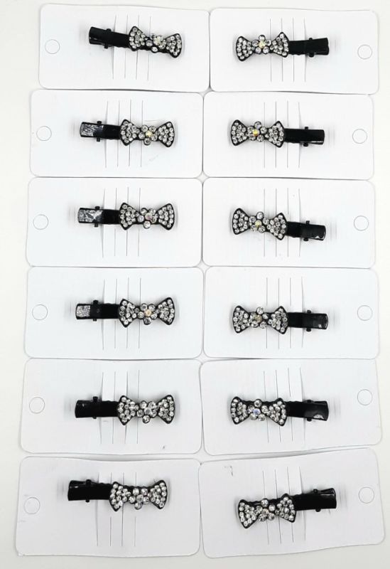 Hairpin - Paw Clamp Duck Clamp Metallic with Rhinestones (TV-7557) K12