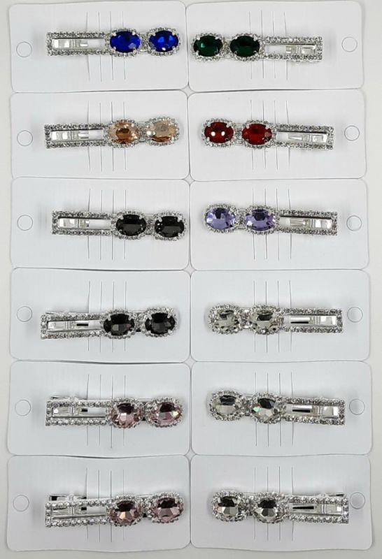 Clip - Paw Clamp Duck Metal with stones and rhinestones (silver) (TV-7576) K12