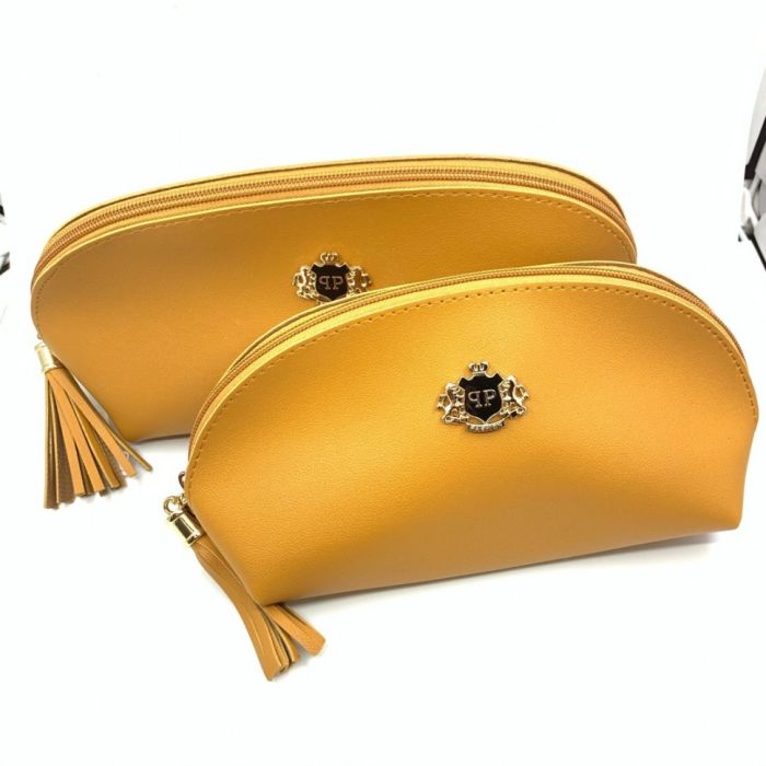 Cosmetic bag with gold lettering, orange, 2 in 1. TV - 1517.