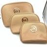 Cosmetic bag with gold lettering, beige, 3 in 1.TV - 1522.