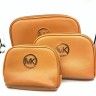 Cosmetic bag with gold inscription, orange, 3 in 1. TV - 1522.