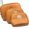 Cosmetic bag with gold inscription, orange, 3 in 1. TV - 1522.