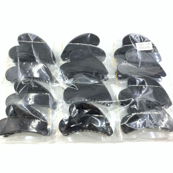 Hair clip - Crab for hair, 12 pieces ТHeartУ black, glossy.TV - 0203.