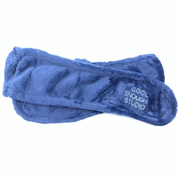 Headband for cosmetic procedures with inscription, blue.