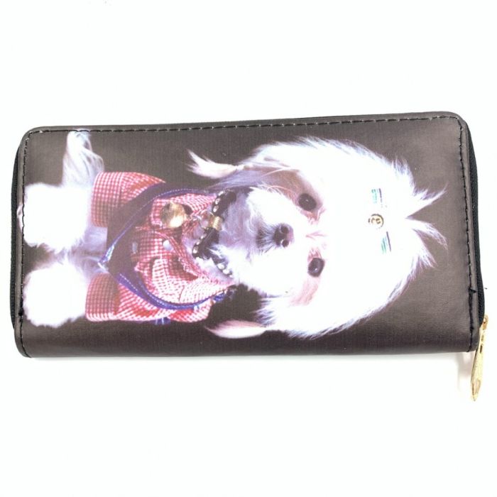 Wallet ТDogУ with zipper, black, with inner pockets.