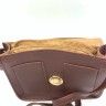 ТPocketsУ bag in brown, with gold clasp and long handle. TA - 320.