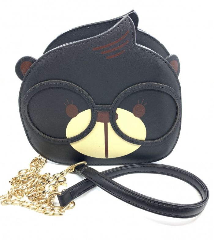 Bag ТBear in glassesУ black, complete with a long handle.