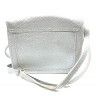 Bag with gold buckle, silver, complete with long handle.TA - 325.