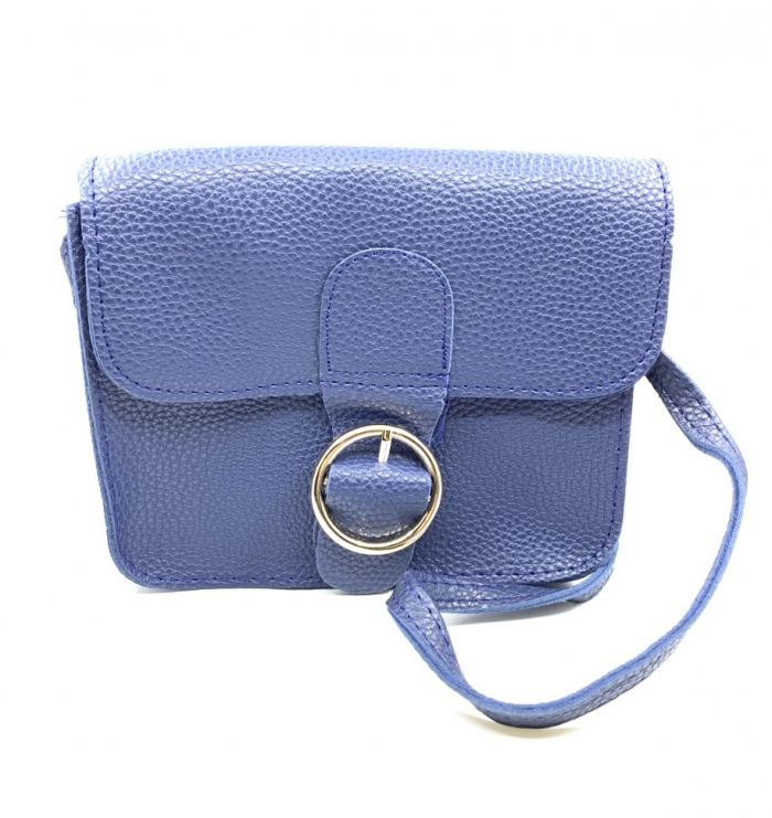 Bag with gold buckle, blue, complete with long handle. TA - 325.