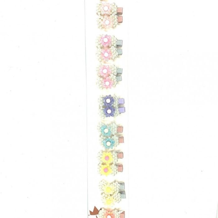 Hair Clip - Hair Paw, 20 pieces ТFlower with pearlsУ in assortment.